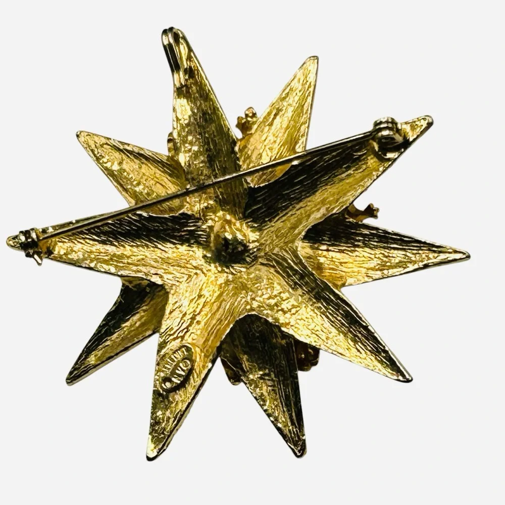 Vintage Benedikt NY Star & Crown Brooch Pendant